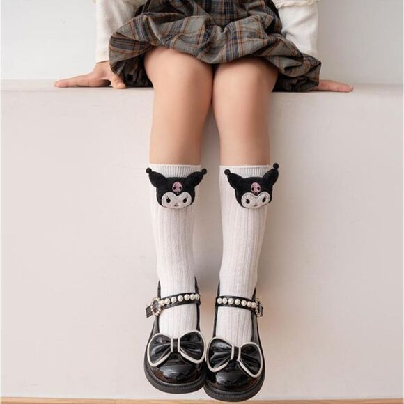 2/$20 Brand New Black/White Kuromi Socks Kids - Picture 2 of 6